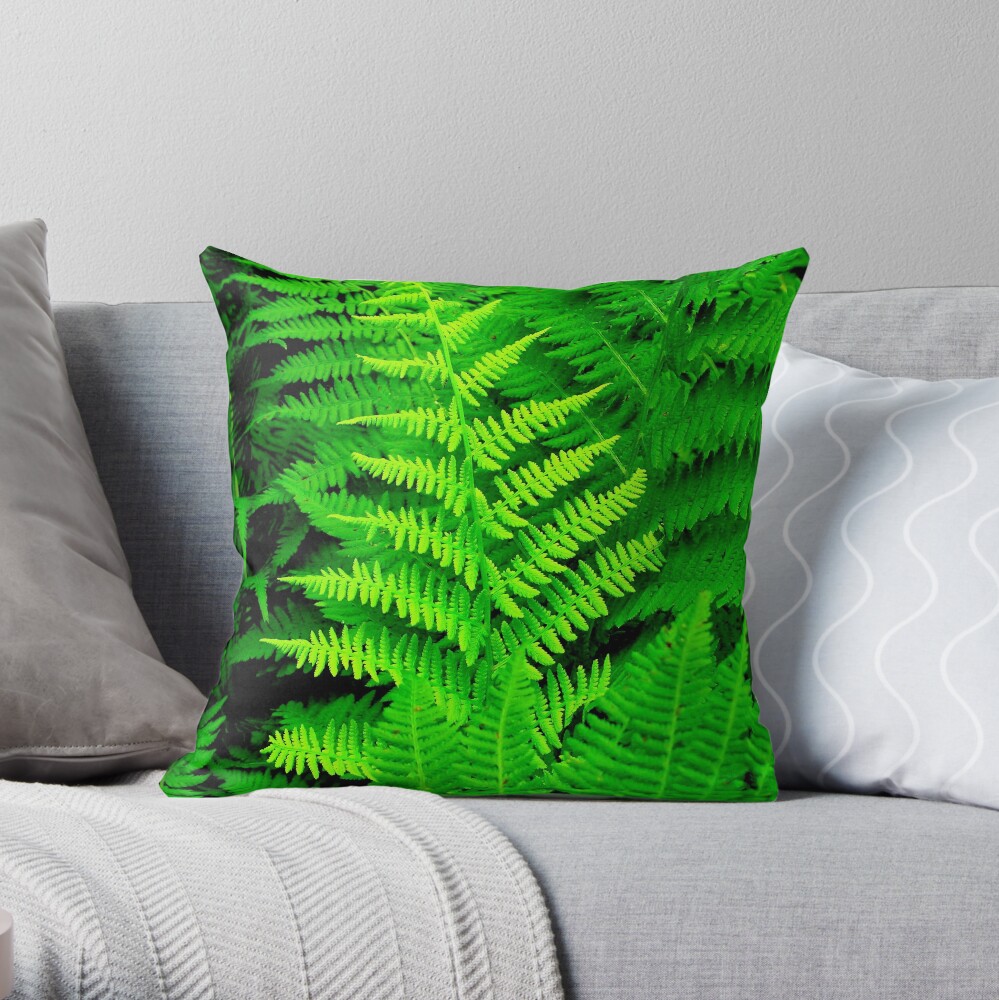Wild Ferns Throw Pillow