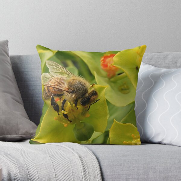 Mr Bee Throw Pillow
