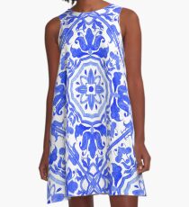Portuguese azulejo tiles. A-Line Dress