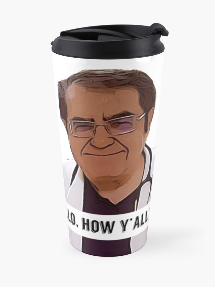 Alternate view of Dr Now - Hallo, how ya all doin, digital artwork Travel Mug