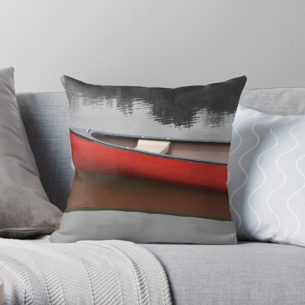 Red Canoe Throw Pillow