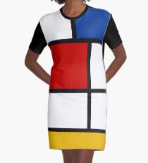 De Stijl #1 (Mondrian Inspired) Graphic T-Shirt Dress