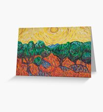 'Van Gogh's Olive Trees' by Ella Cobain (2015) Greeting Card