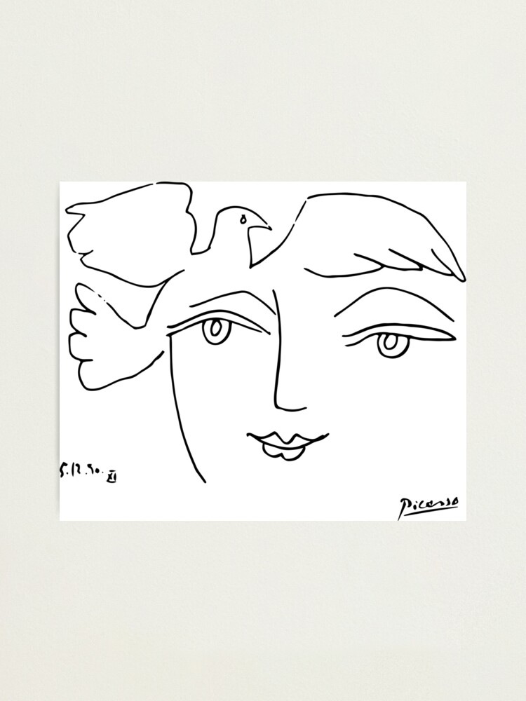 Pablo Picasso Rare Le Visage De La Paix The Face Of Peace1950 Line Drawing Artwork For Prints Posters Tshirts Bags Women Men Kids Photographic