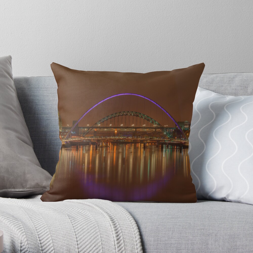 Tyne Bridges Throw Pillow