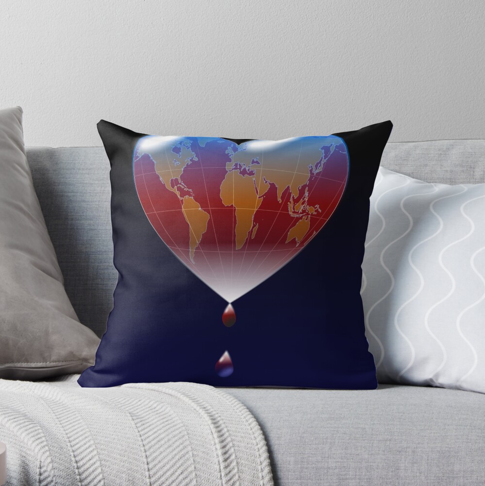 Crying Planet Throw Pillow