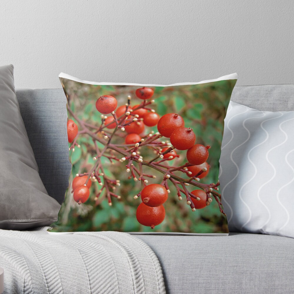 Winter Berries Throw Pillow