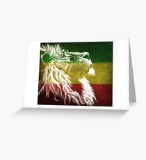 König Of Judah Rasta Rastafari Rotes Goldgrünes Löwe-T-Shirt Grußkarte