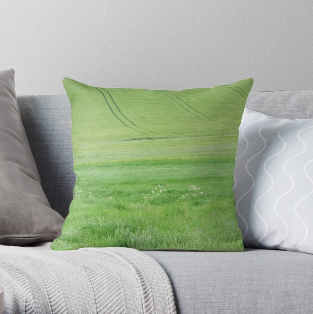 Green land Throw Pillow