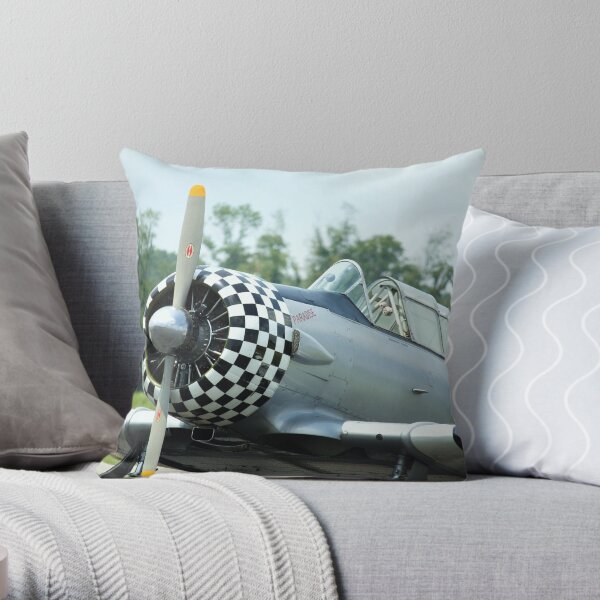WW II training plane, Paradise Throw Pillow