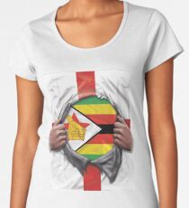 Zimbabwe Flag English Flag Ripped - Gift For Zimbabwean From Zimbabwe Frauen Premium T-Shirts