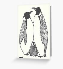 Pinguin-Familie Grußkarte