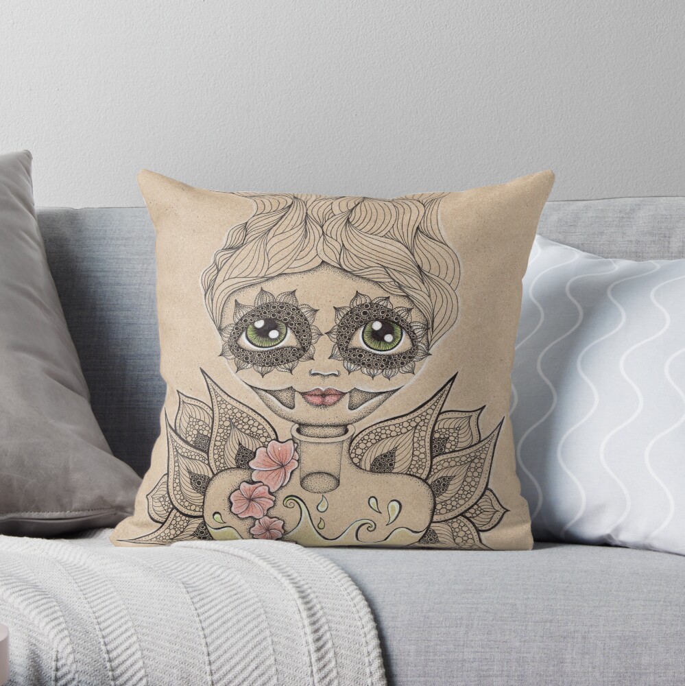 Lady Poison No. 9 Throw Pillow