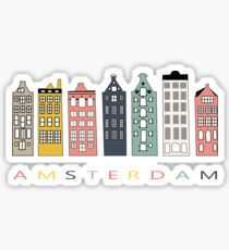 Bunte Kanalhäuser Amsterdams Sticker