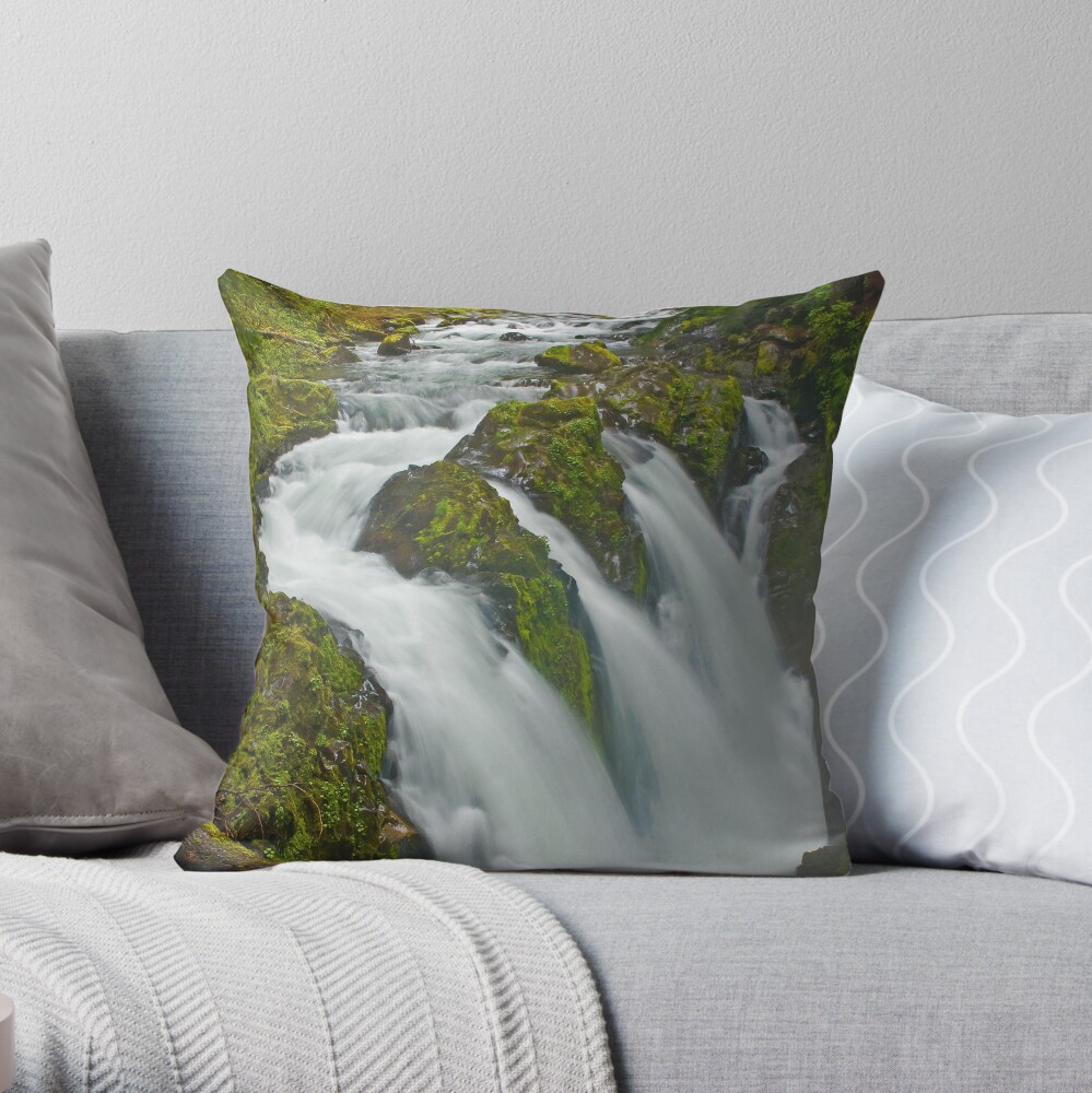 Sol Duc in the Mist Throw Pillow