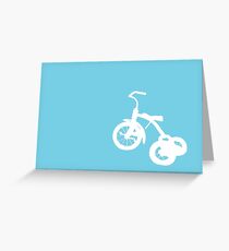 White Trike on Blue Greeting Card