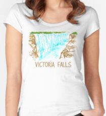 die Victoriafälle Tailliertes Rundhals-Shirt