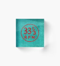 Bloque acrílico 33 1/3 rpm icono de registro de vinilo