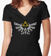 Zelda - Hyrule doodle Women's Fitted V-Neck T-Shirt