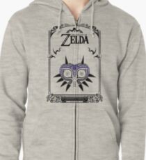 Sudadera con capucha y cremallera Zelda Legend - Doodle de la máscara de Majora