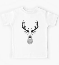 Black and White Deer Kinder T-Shirt