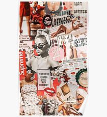 red retro collage Poster