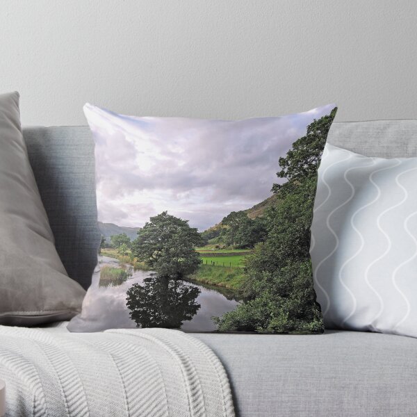 Lake District Reflection Throw Pillow