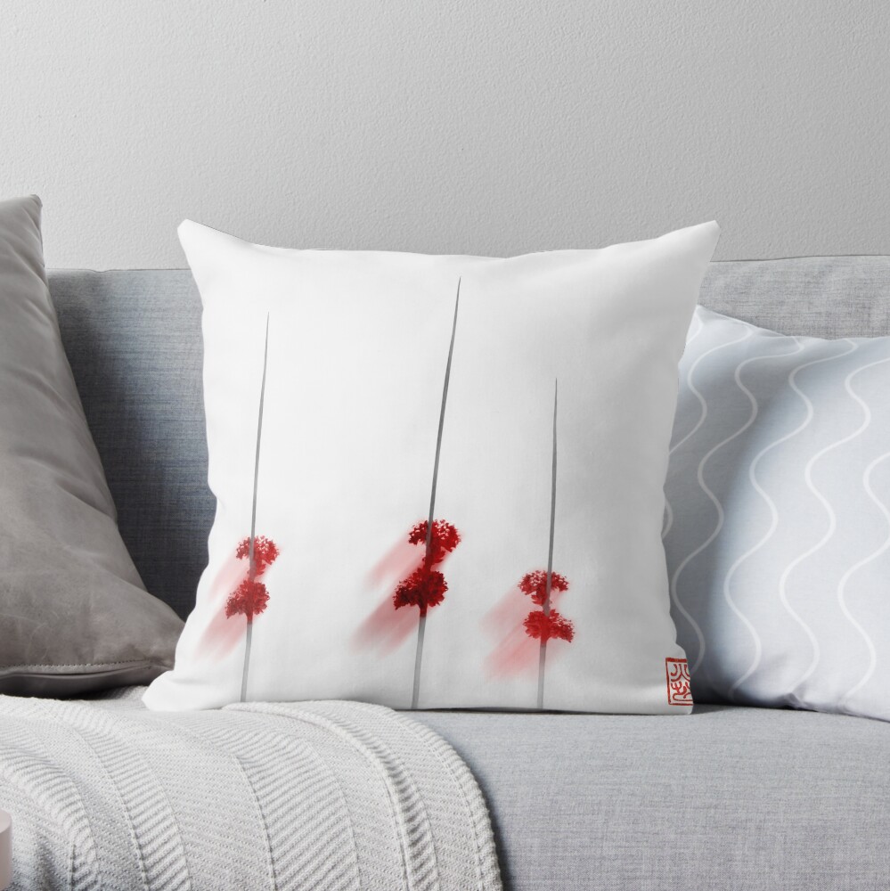 Trip Red Throw Pillow