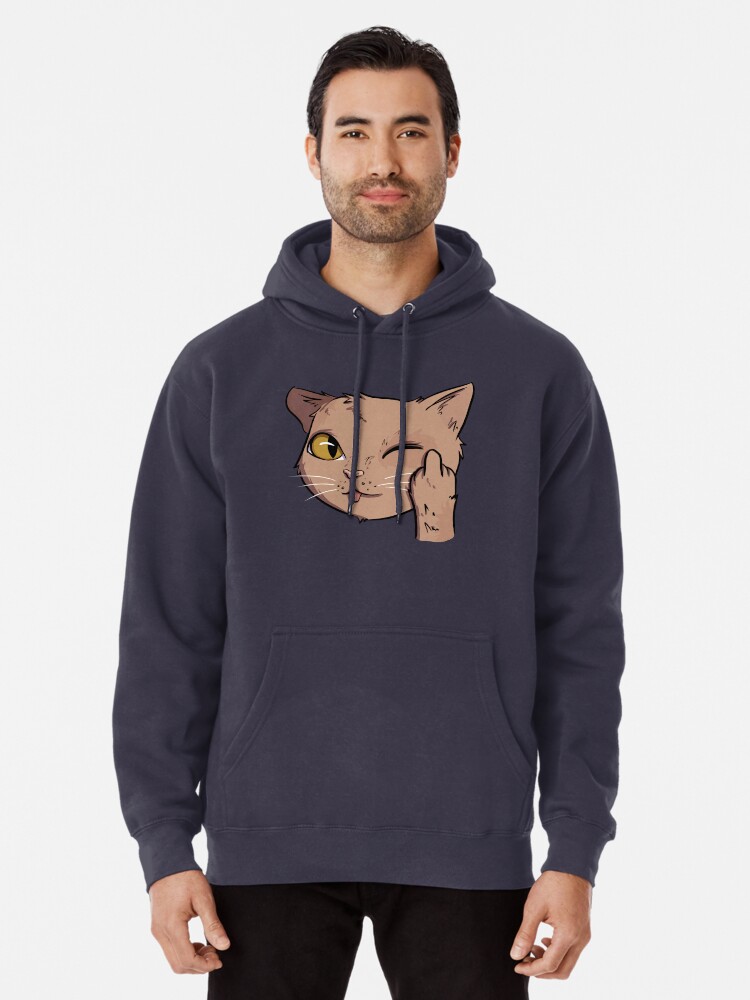 middle finger cat hoodie