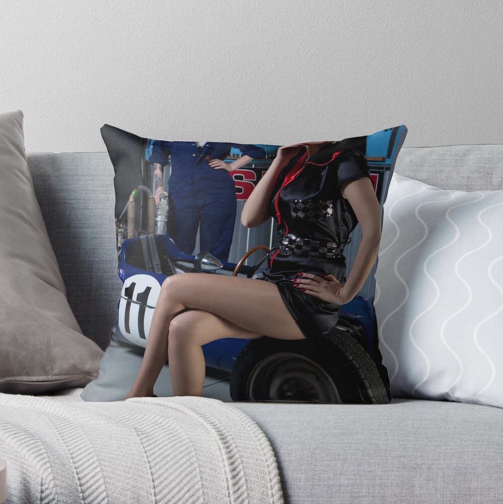 Pitstop series #1 Throw Pillow