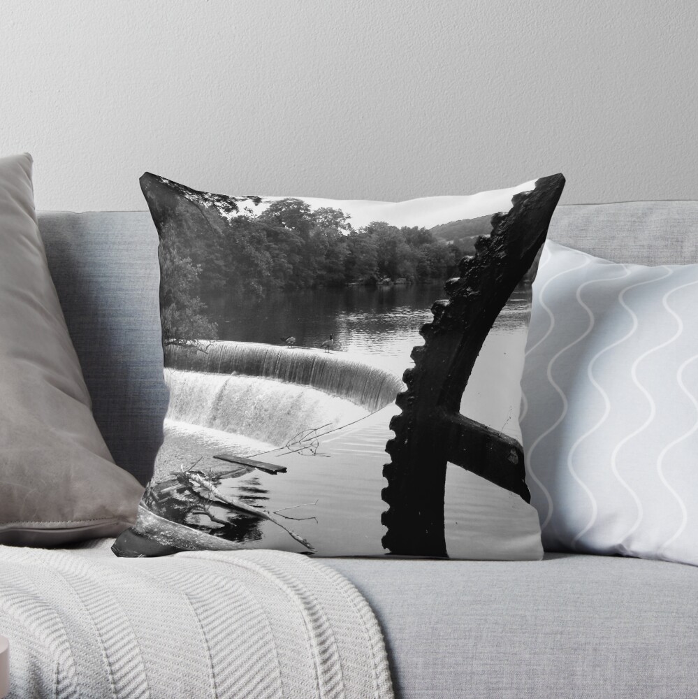 The River Derwent at Belper Throw Pillow