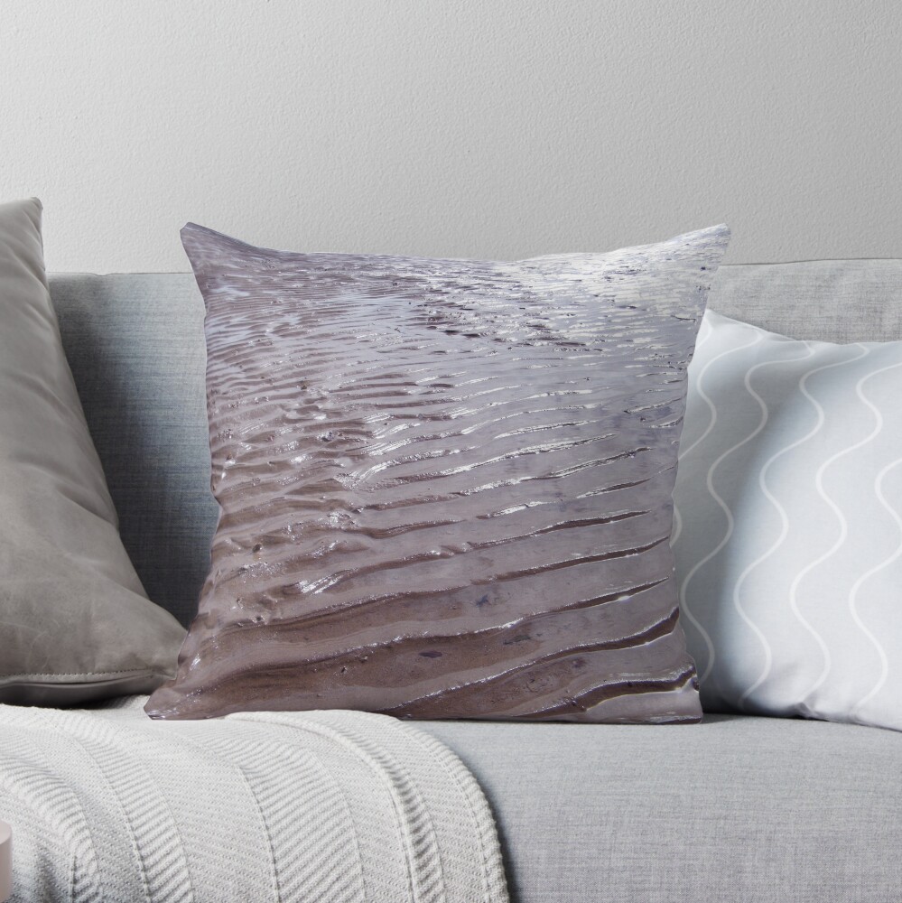 Filey Beach 4 Throw Pillow