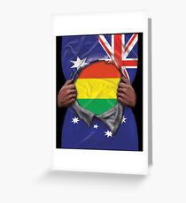 Bolivia Flag Australian Flag Ripped - Gift For Bolivian From Bolivia Grußkarte