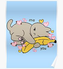 Gesunde Banane Katze Poster