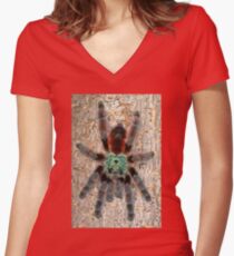Adult Avicularia versicolor Tarantula Women's Fitted V-Neck T-Shirt