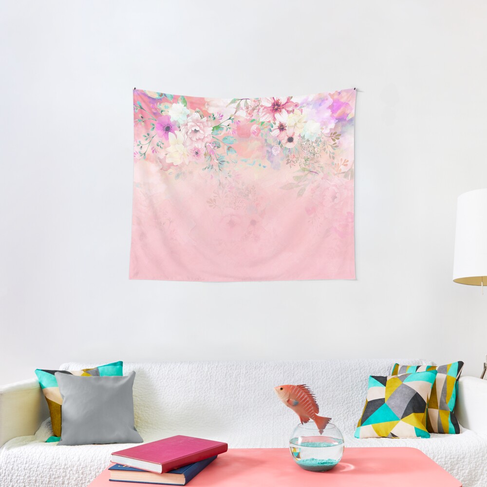 Botanical Fragrances in Blush Cloud-Ιmmersed Tapestry