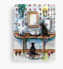 Cats in my Powder Room Canvas Print