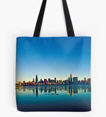 Chicago skyline at sunrise. Tote Bag