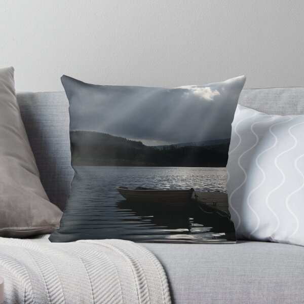 Trossachs Fishing Boat Throw Pillow