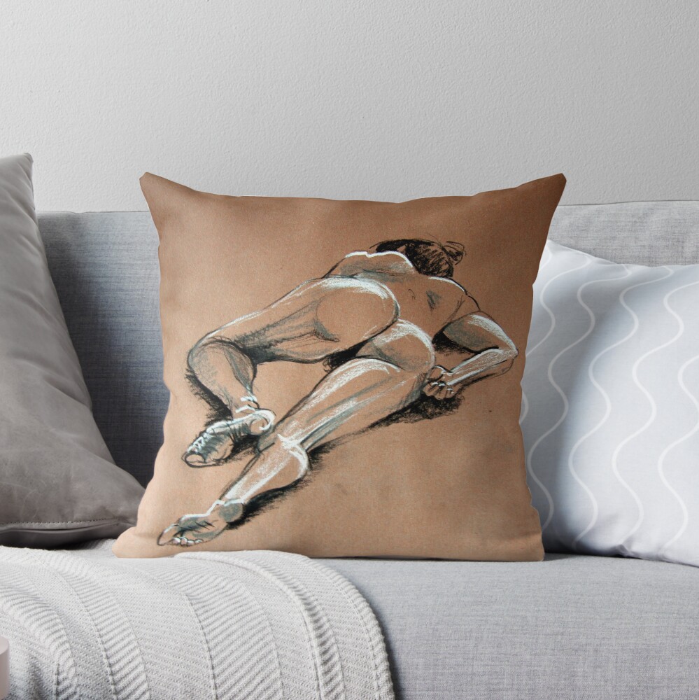 Reclining female nude #1 Throw Pillow