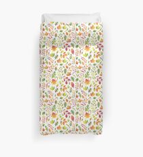 Watercolor autumn leaves pattern Duvet Cover