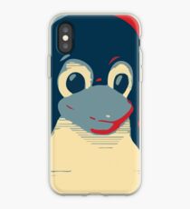 Linux Tux penguin poster head red blue iPhone Case