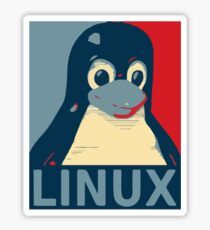 Linux Tux penguin poster head red blue Sticker