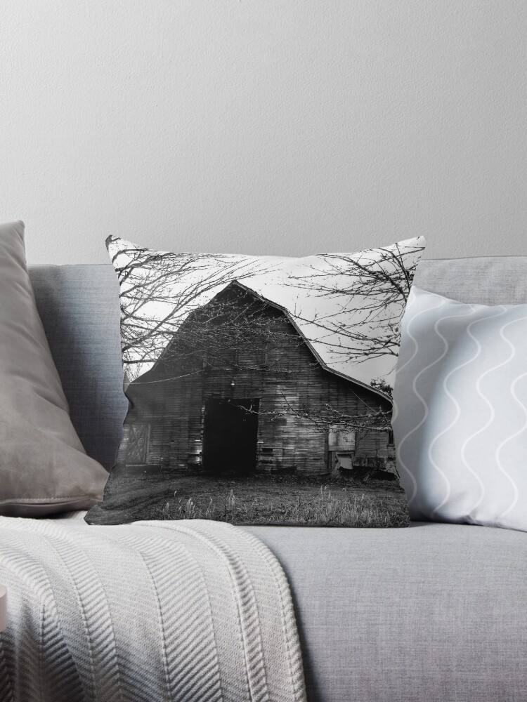 Old Creepy Barn Throw Pillow By Arawak