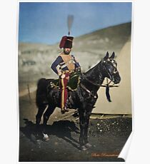 Hussar from the Crimean War - Colourised photo Poster