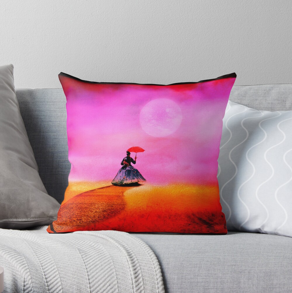 Moon Lady Throw Pillow