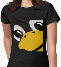 linux tux penguin eyes Women's Fitted T-Shirt