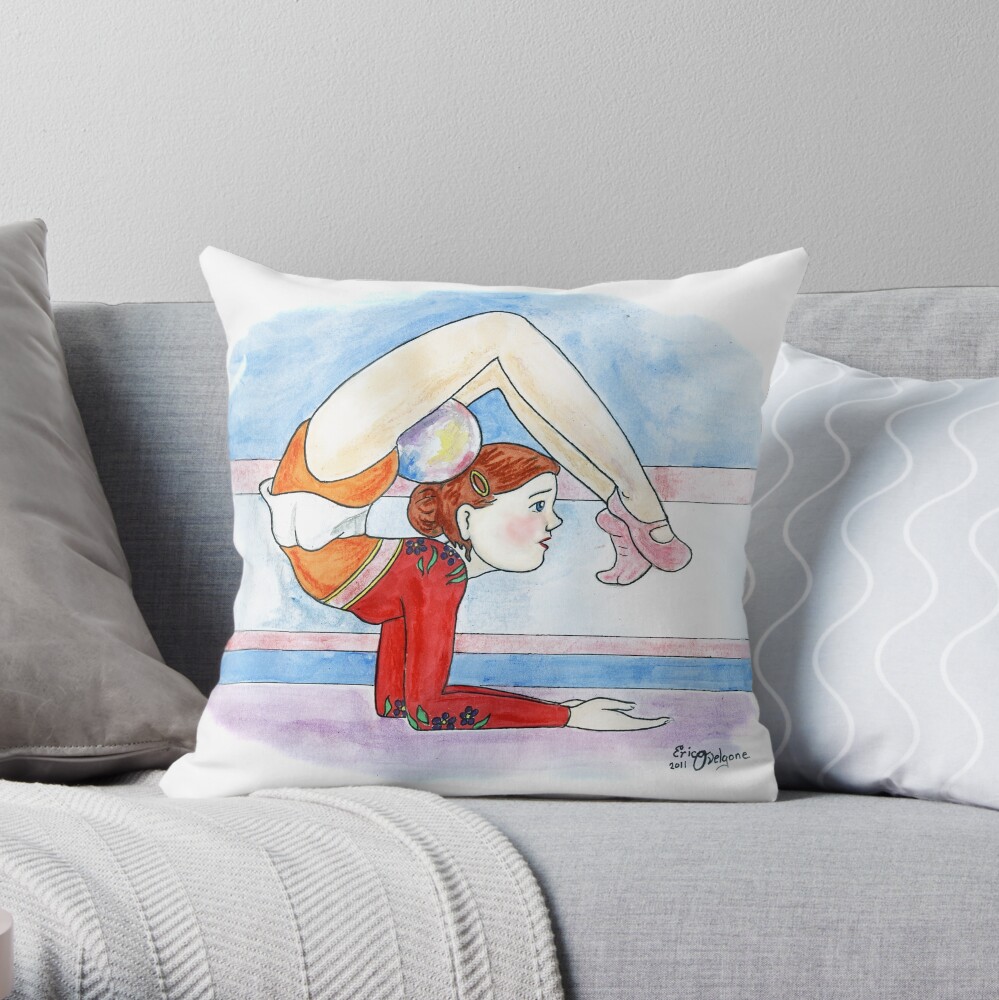 Rhythmic Gymnast Throw Pillow