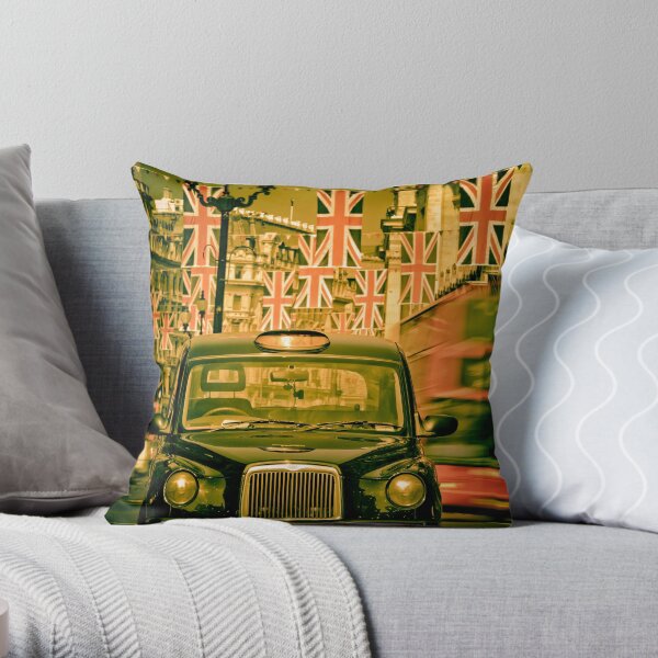 London. Regent Street. Royal Wedding Flags. Throw Pillow