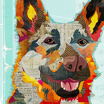 German Shepherd Painting - Cute Original Dog Art Jigsaw Puzzle